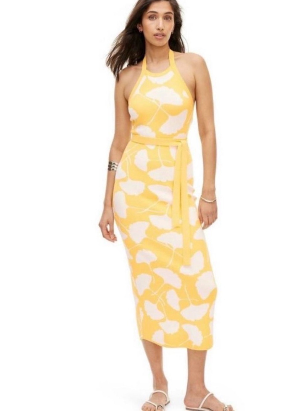 DVF x Target Knit Midi Dress in Ginkgo Yellow